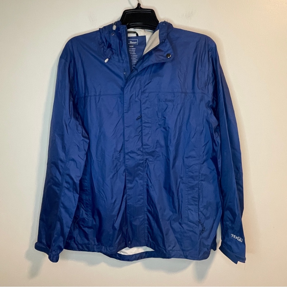 L.L. Bean Blue Raincoat Water-Resistant Lightweight